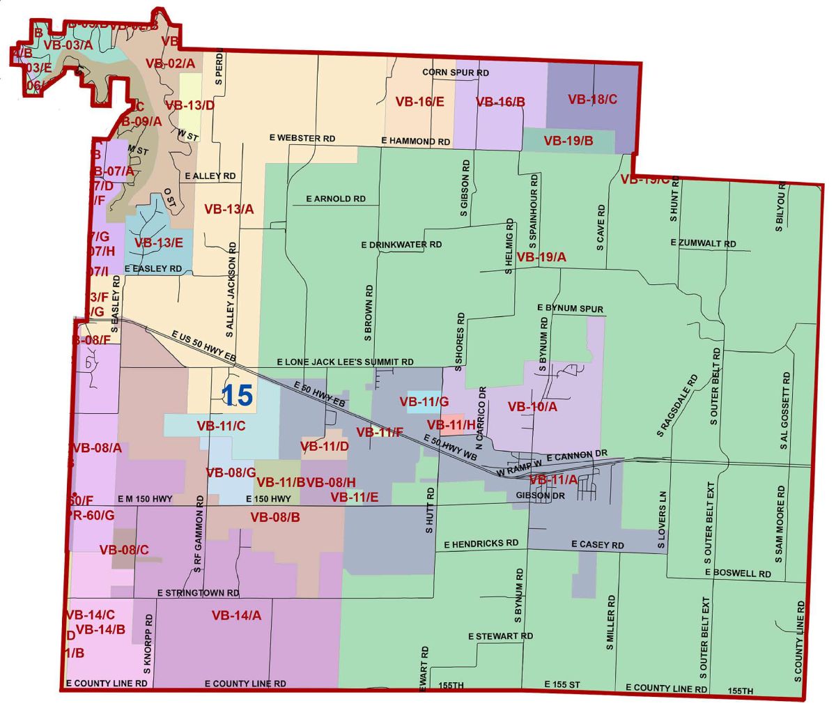 Colorful District Map 